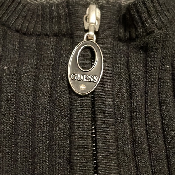 Guess jeans zipper halter crop top.  Size Medium - Picture 2 of 13